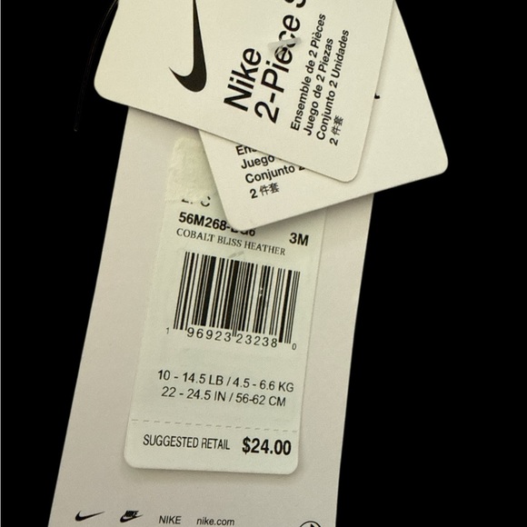 Nike Cobalt Bliss Heather 2-Piece Set 3mo. - Picture 2 of 2